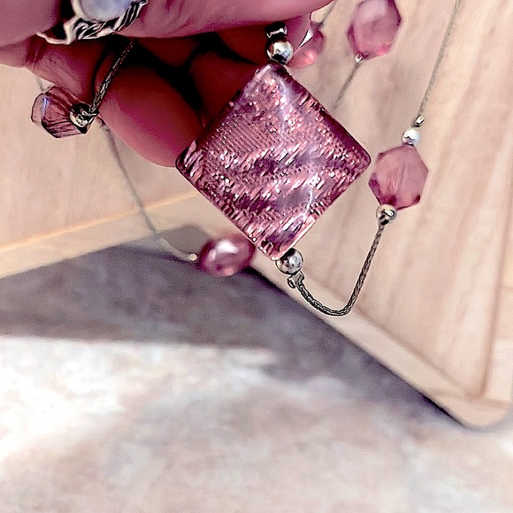 Iridescent Illusion 3 Strand Vintage Necklace - Picture 6 of 13